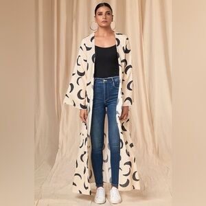 Masaba Black & Cream Cotton Blend Mooncrest / Kimono Shrug Sz. S